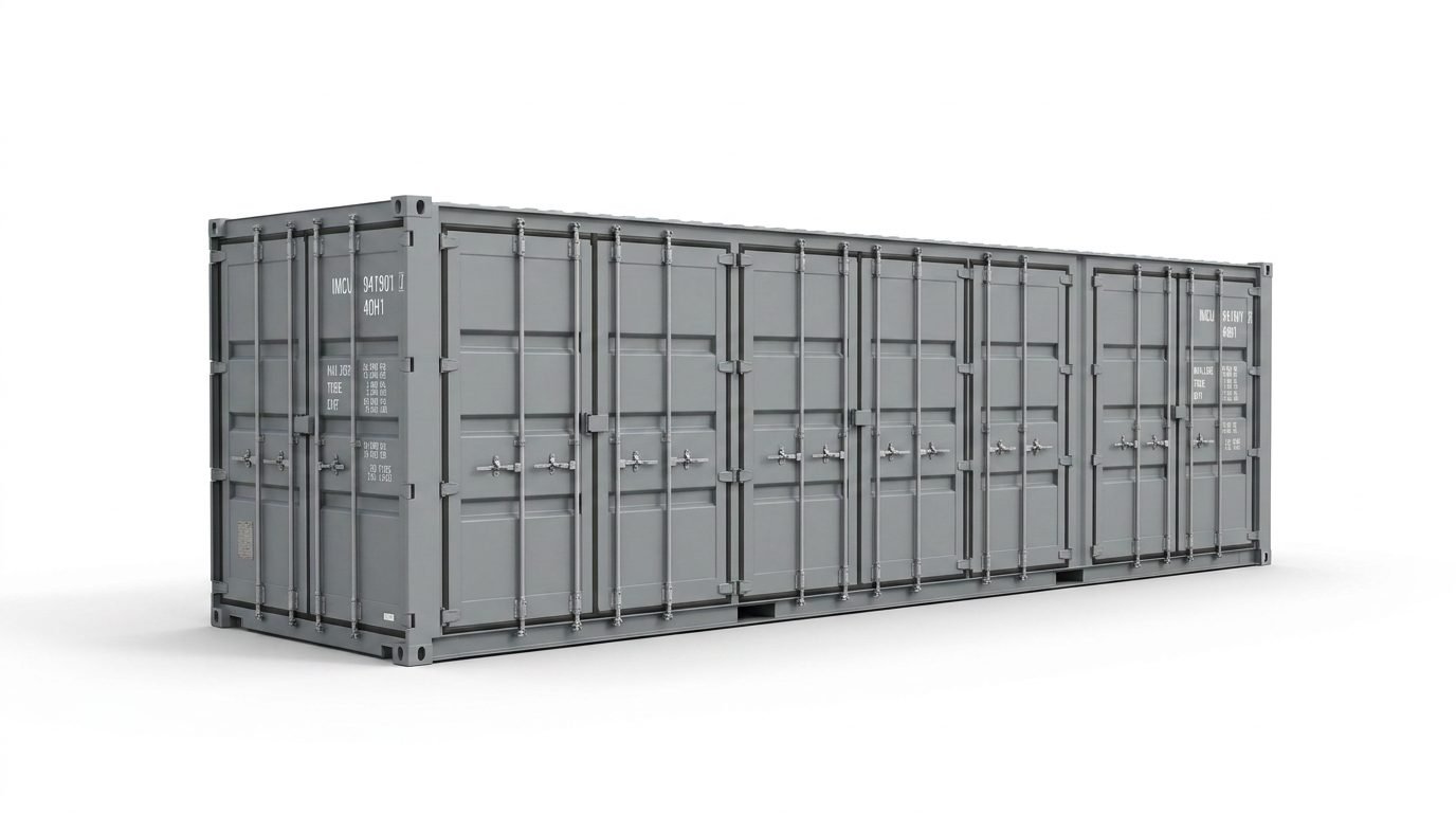 40ft High Cube Open Side Container Gray